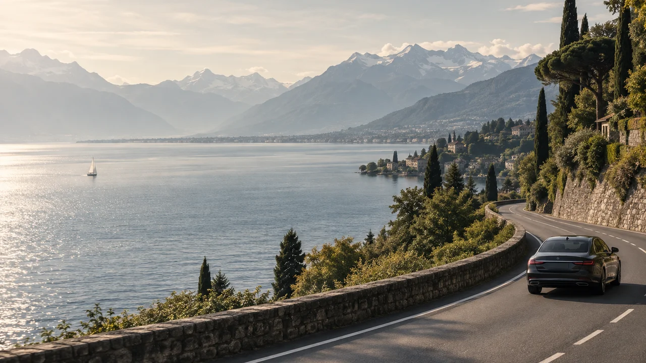 Illustration d’un trajet au bord du Léman